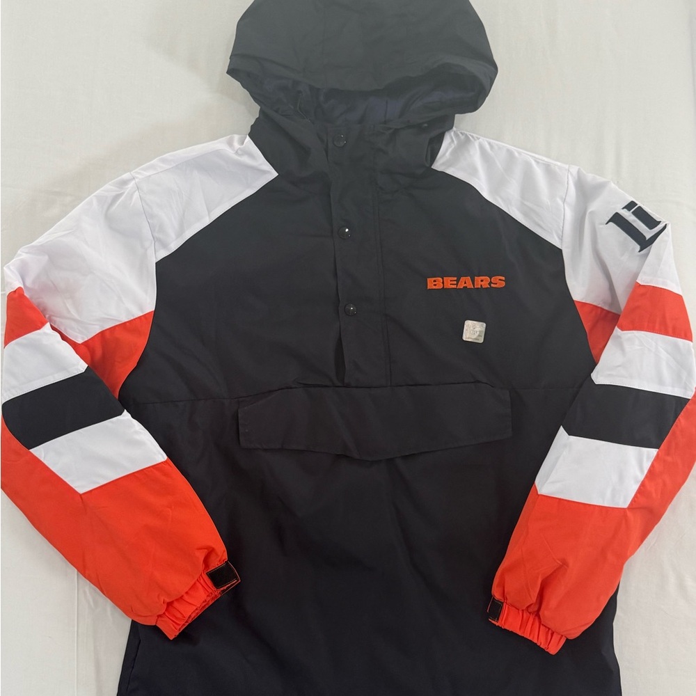 Chicago Bears Miller Lite NFL Hooded Anorak/Pullover Jacket Mens Size XL